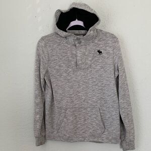 Abercrombie Kids Gray Hoodie 1/4 Zip Two Snaps Size 15/16